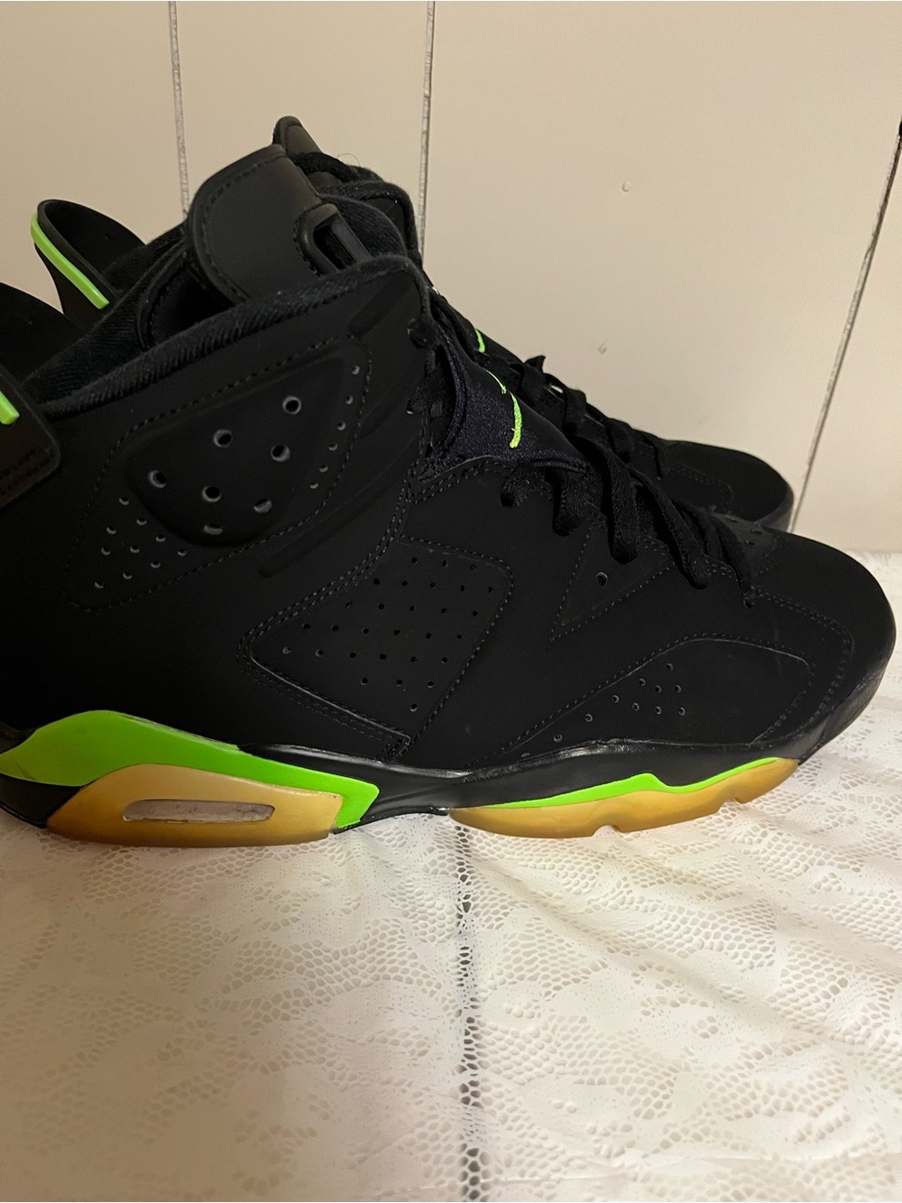 Black Sneakers with Neon Green & Gum Sole